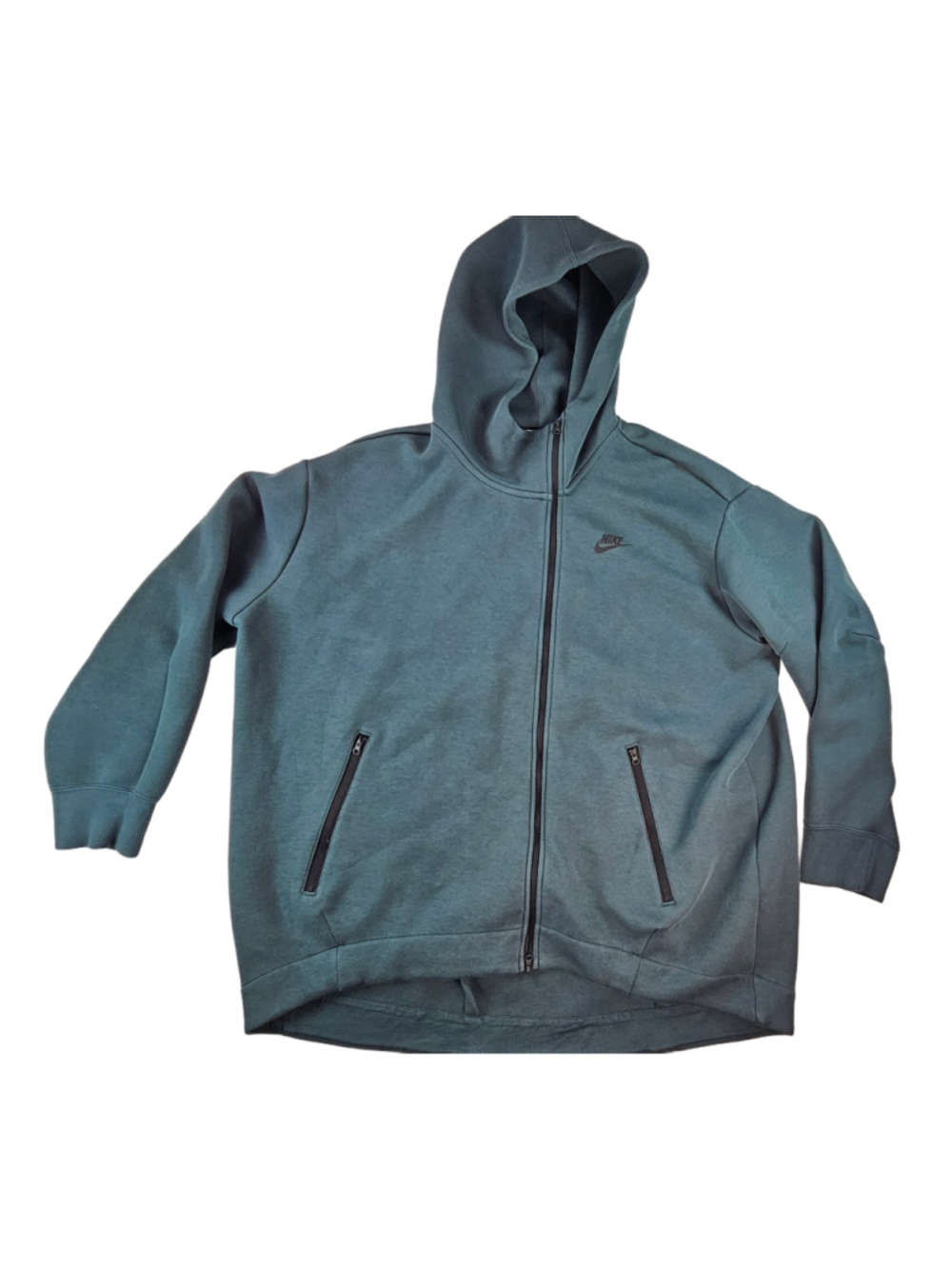 Nike Tech Fleece Womens XL Oversized Full Zip Cape Hoodie Green FB8243-328